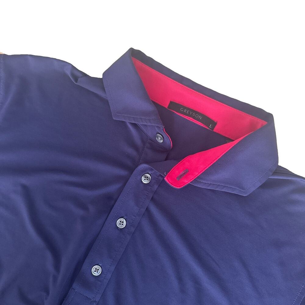 Greyson Polo Shirt Men's Large Blue Golf Performance Stretch Lightweight Outdoor